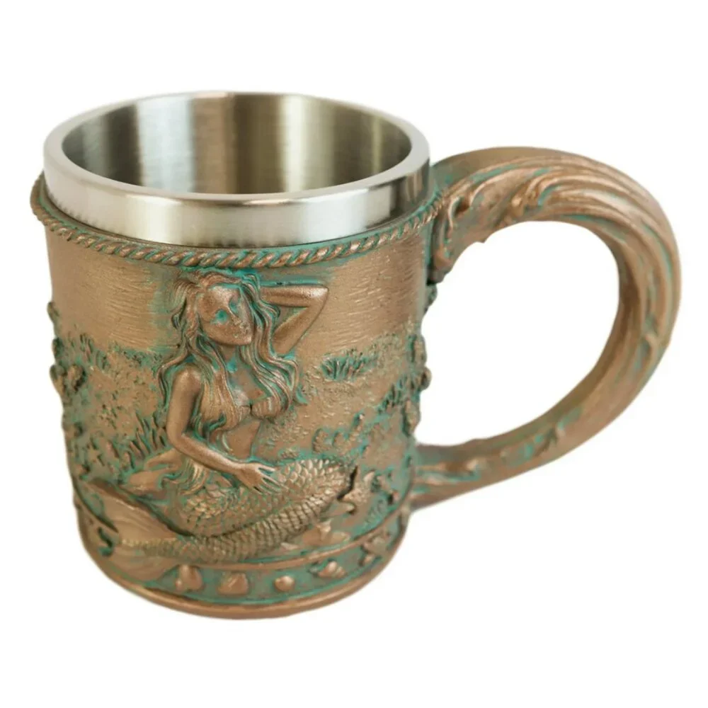 Rustic Nautical Ocean Coral Reef Mermaid With Seashells Coffee Tea Mug - Picture 5 of 7